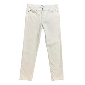 J McLaughlin Jeans Womens 6 White Low Rise Ankle Skinny Stretch Cotton Blend